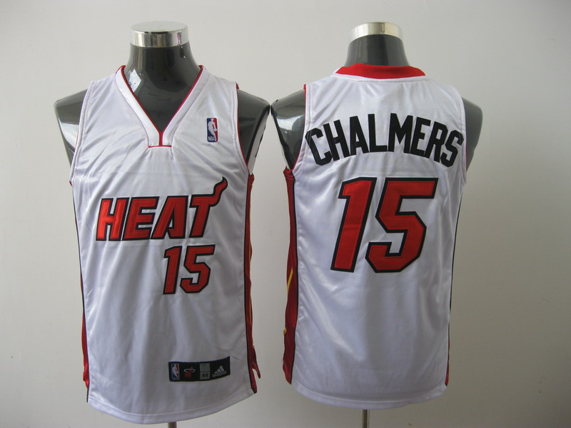 NBA Miami Heat 15 Mario Chalmers Authentic White Jersey